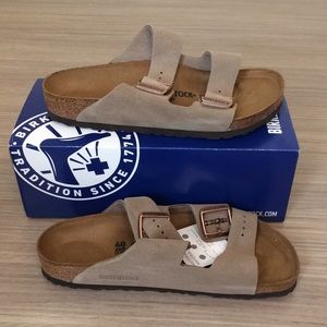 Birkenstock Taupe Suede Arizona (Hard Footbed)